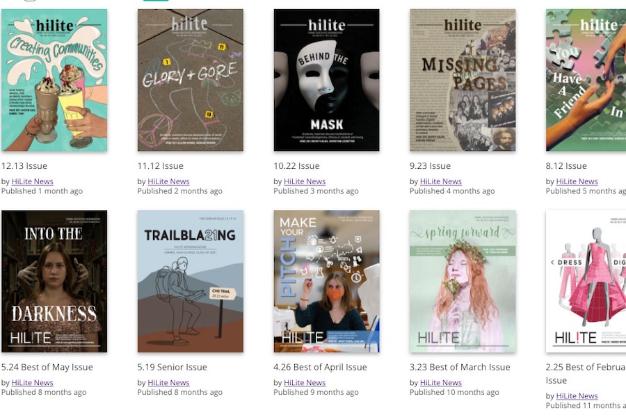 Online_Only Screenshot of the HiLite website showcasing their online only newsmagazine