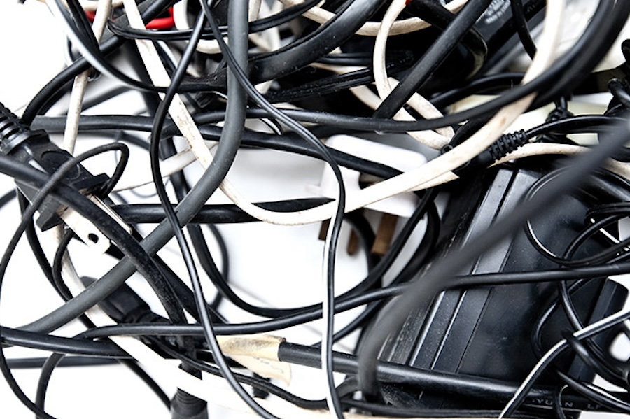 Photo of tangled cords