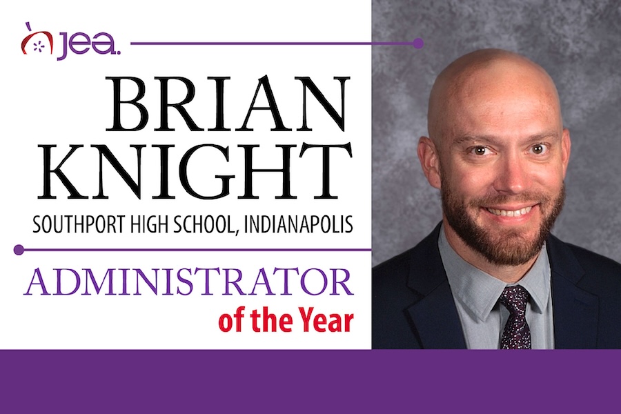 Web JEA Brian Knight Southport High School, Indianapolis, Administrator of the Year, mugshot of Brian