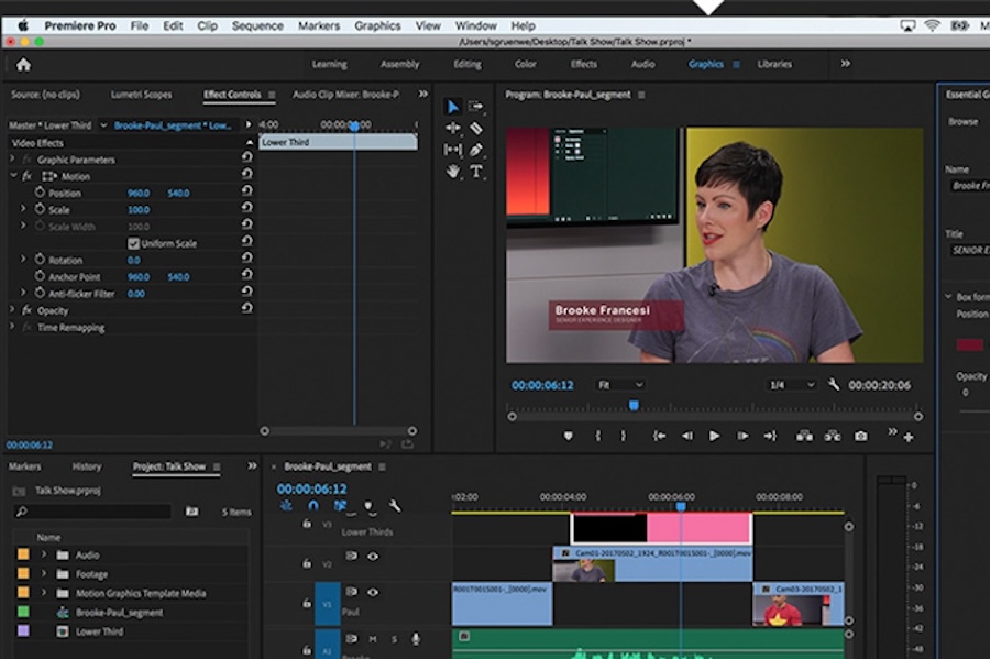 Screenshot of someone editing a video on Adobe After Effects