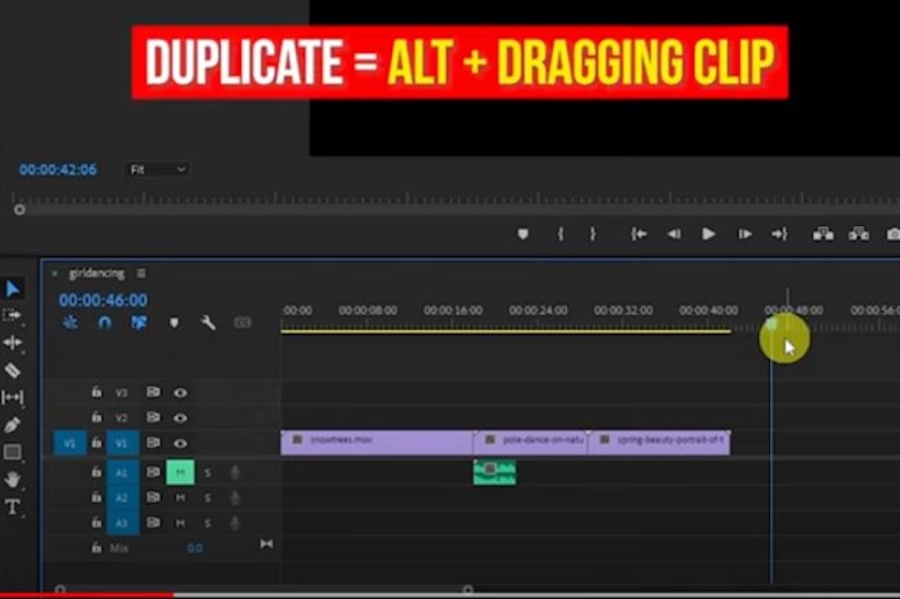 Screenshot of a YouTube thumbnail on editing shortcuts on Adobe Premiere Pro