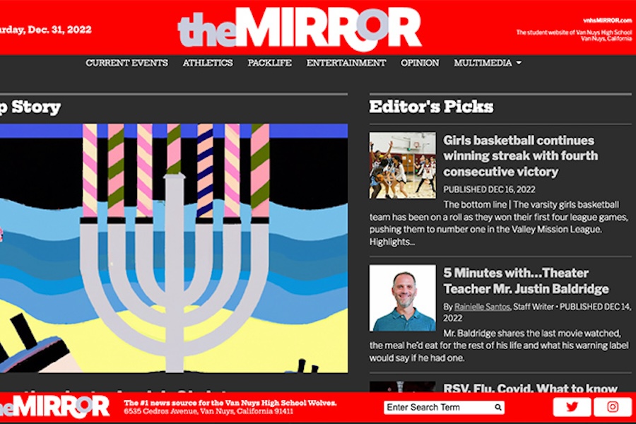 Screenshot of the website The Mirror