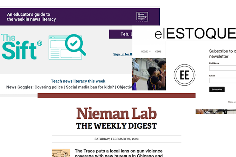 A compilation of 3 email newsletters
