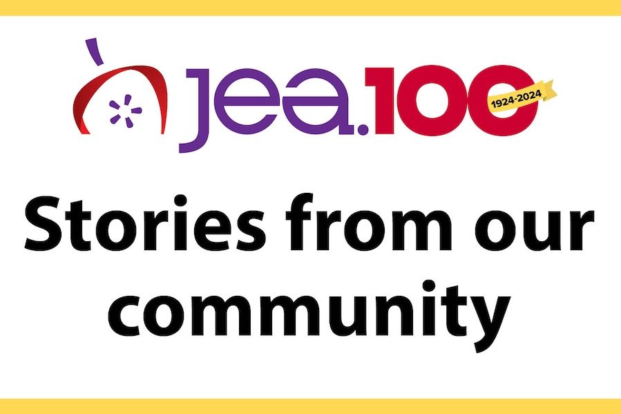 Jea 100 Logo that reads Stories from Our community