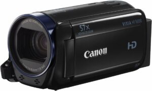 This is a Canon Camcorder video camera. It is black. 