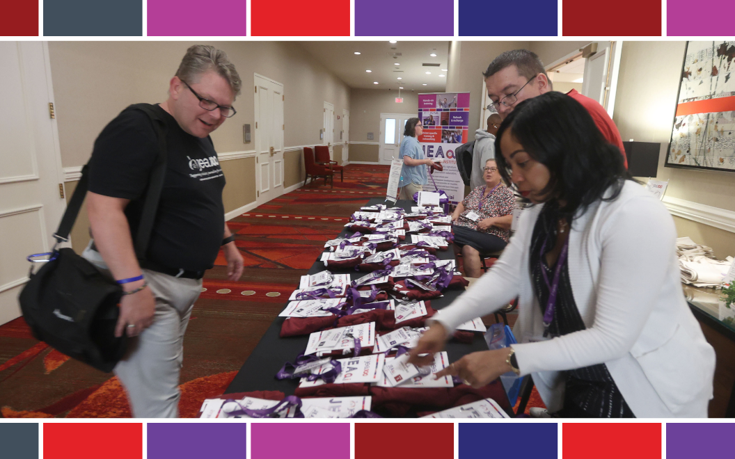 Registration table at the 2024 JEA Advisers Institute.