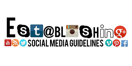Graphic that reads Establishing Social media guidelines, spelled out in social media logos