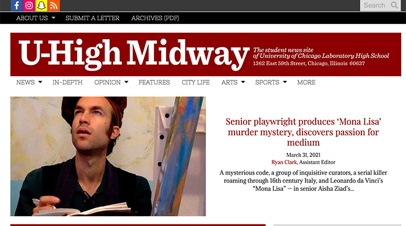 Screenshot of the U-High Midway website