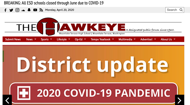 Screenshot of the The Hawkeye website