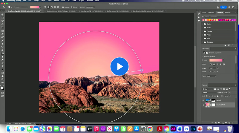 Thumbnail of a video on someone using Adobe Photoshop