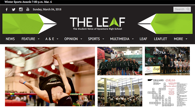 Screenshot of the The Leaf website