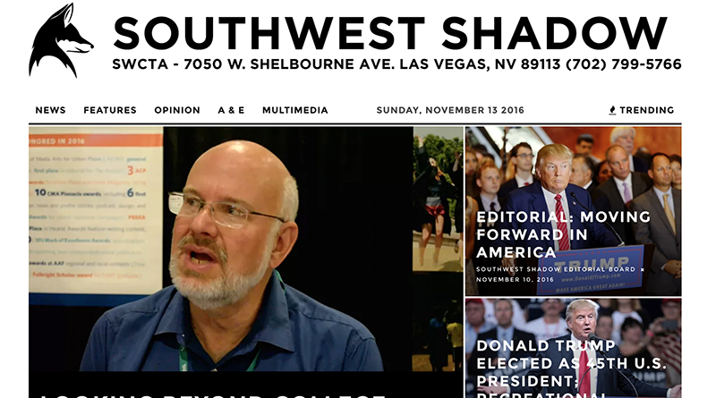 Screenshot of the Southwest Shadow Student Website