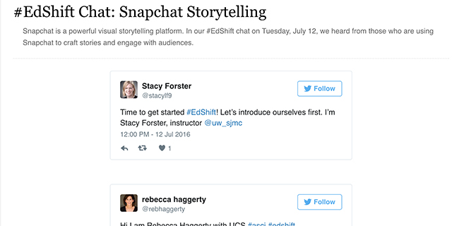 Screenshot from Twitter of a tweet about #EdShift