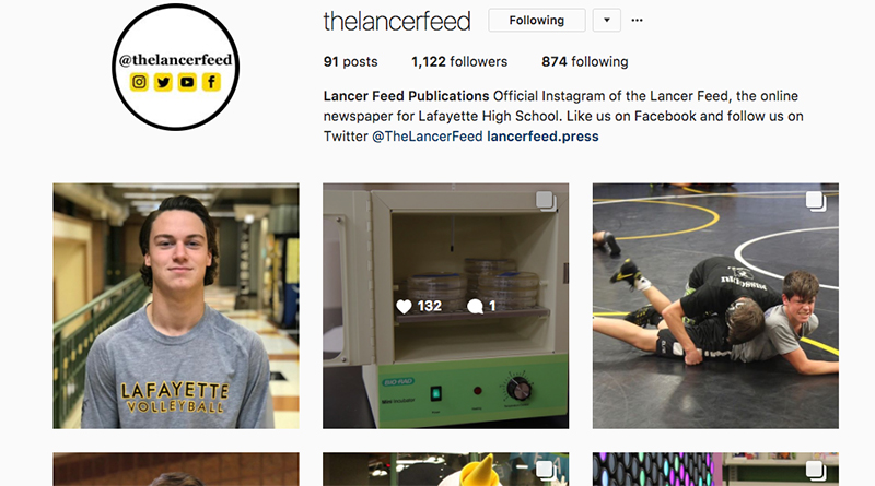 Screenshot from the Lancer Feed Instagram Page