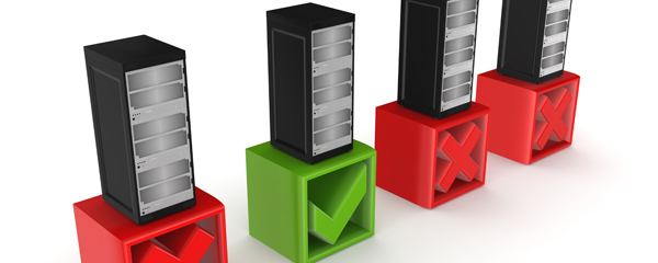 Graphic of 4 boxes and one has a check mark and the other 3 have X's