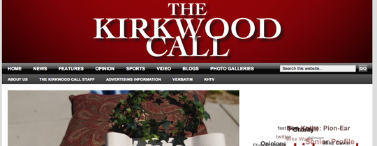 Screenshot of the Kirkwood Call website