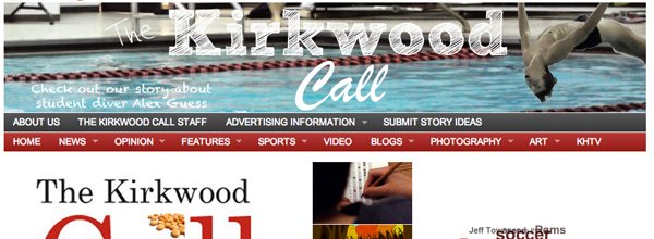 Screenshot of the Kirkwood Call website