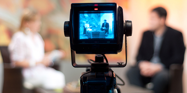 Photo of a interview being recorded