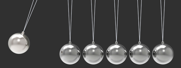 Photo of a Newtons Cradle