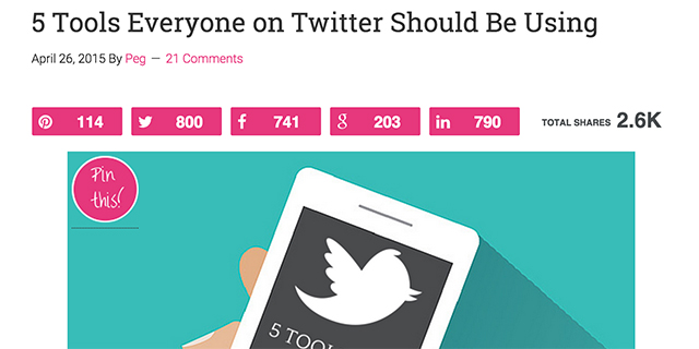 Screenshot of a blog post titled 5 tools everyone on Twitter should be using with a illustration of the twitter logo on a phone