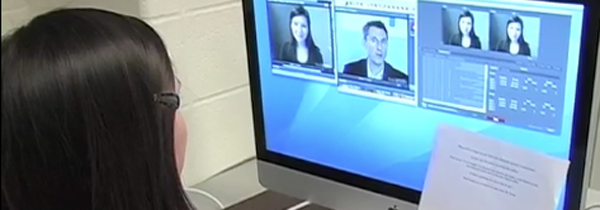 Photo of a girl using an Adobe program