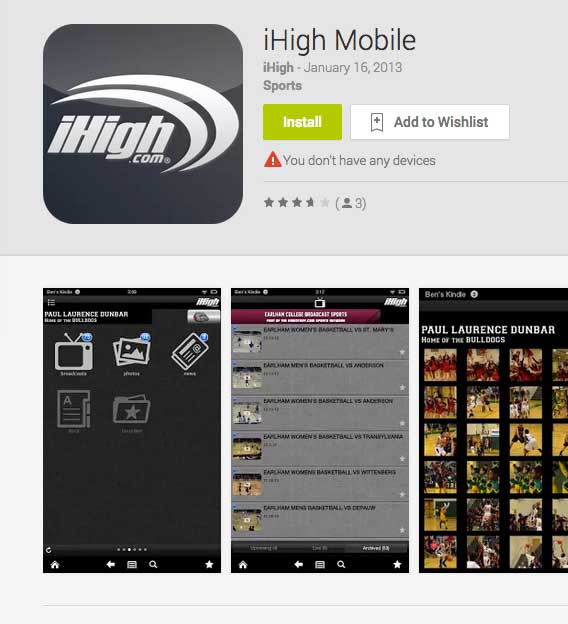 Photo of the app store to download iHigh Mobile