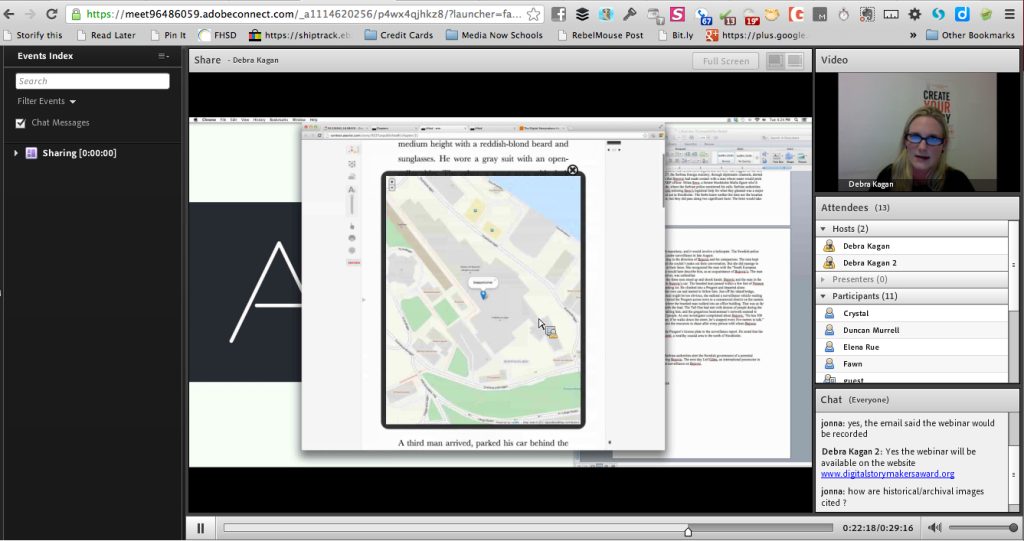 Screenshot of someone using Atavist