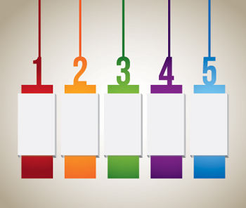 Graphic that counts 1,2,3,4,5 in different colored layers