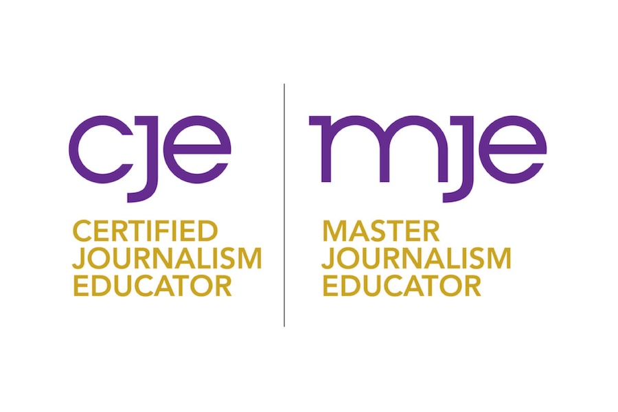 CJE_MJE_Feature CJE (Certified Journalism Educator) logo and MJE (Master Journalism Educator) logo