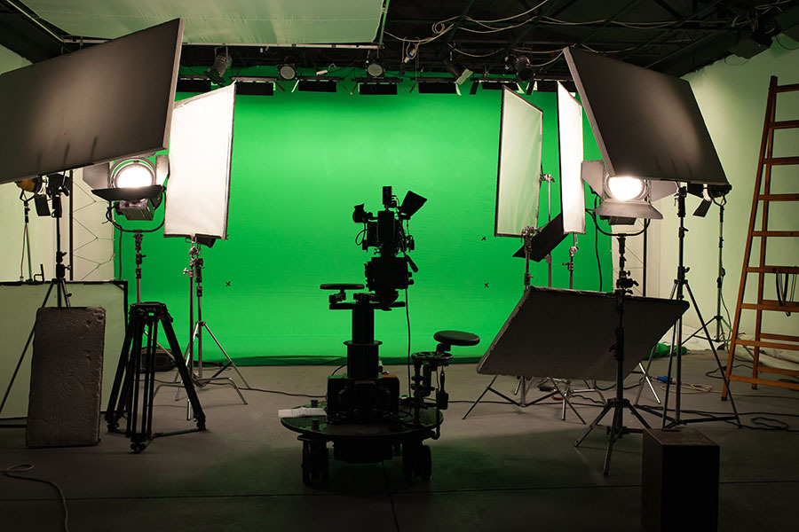 Photo of a green screen setup