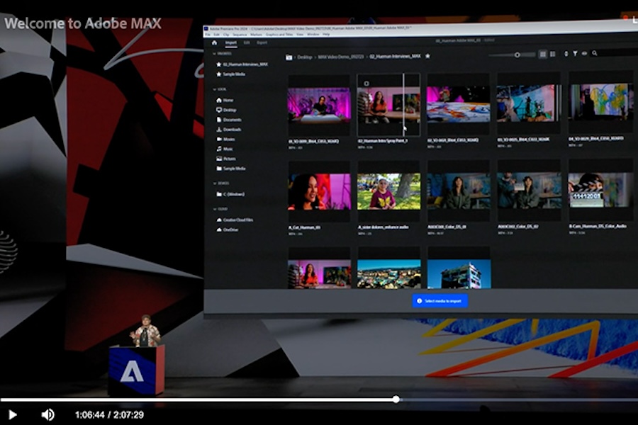 Screenshot of the livestream from the Adobe Max Presentation