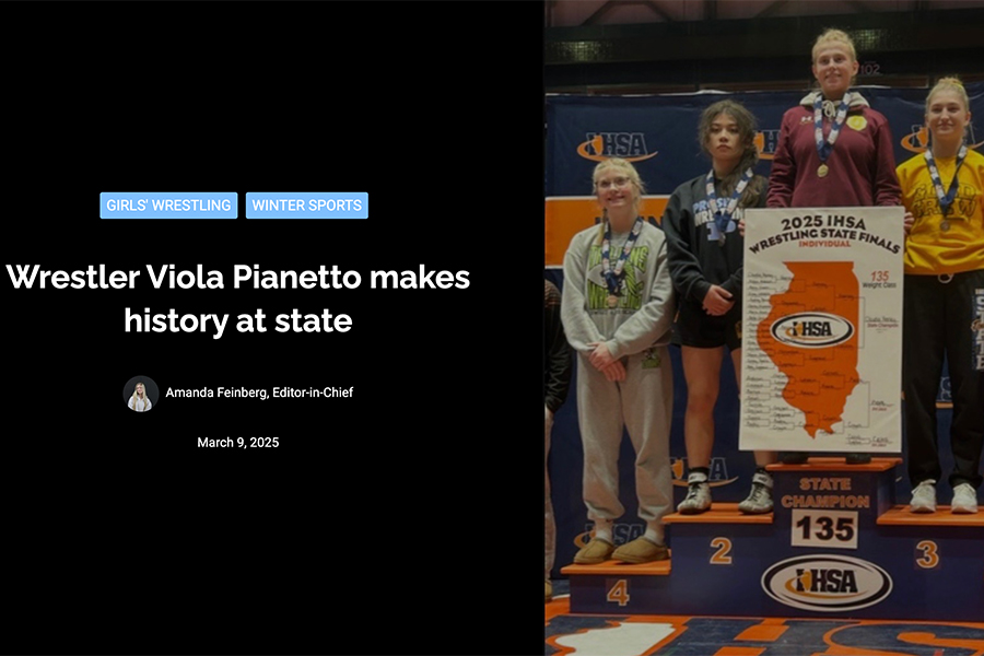 This is an image of four girl wrestlers on the award stand.