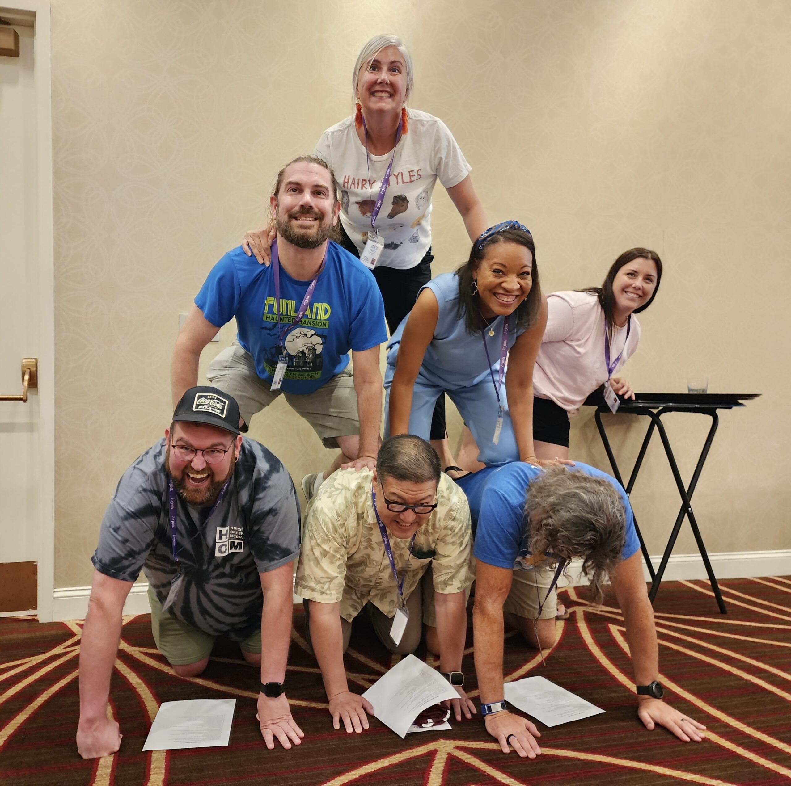 Having some fun at the Advisers Institute in Providence, Rhode Island. Started with a scavenger hunt and getting to know the other advisers from all over the country. Photo by Theresa Boersma